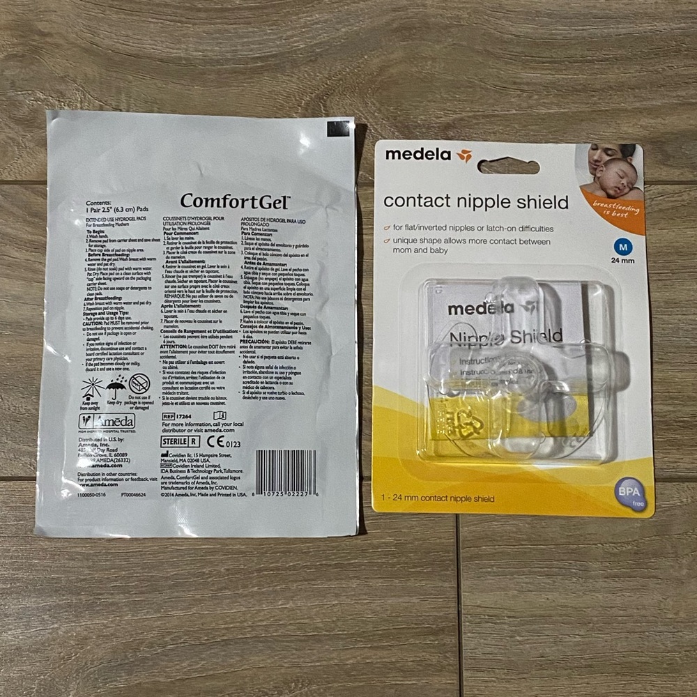 COPY - 24mm Medela Nipple Shield & 1 pair Ameda ComfortGel Hydrogel Pads